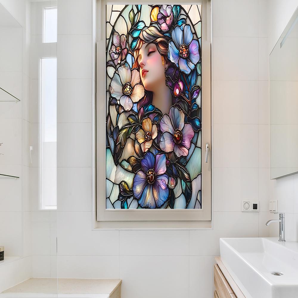 Schönheitsrelief Blume Zuhause Glasfenster Verschönerung und Dekoration Statische Elektrizität Fensteraufkleber