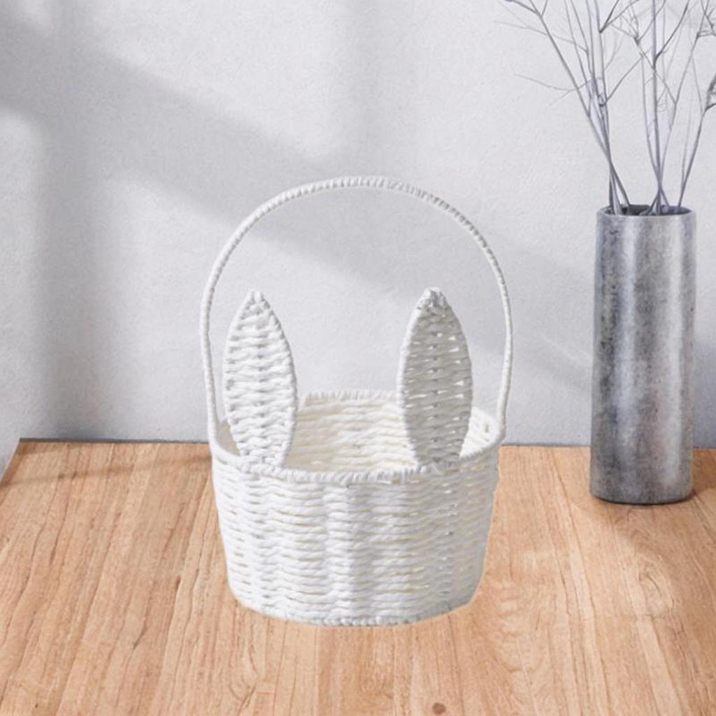 Koszyk Zajączka Wielkanocnego Organizer na drobiazgi Kosz z tkanych kwiatów Koszyk piknikowy Koszyk wielkanocny