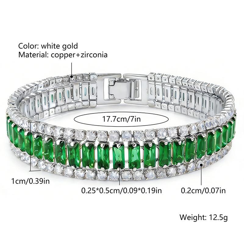 Chain European and American Double-row Tennis Chain Bracelet Men's and Women's Fashion Three-row Full Diamond Jewelry