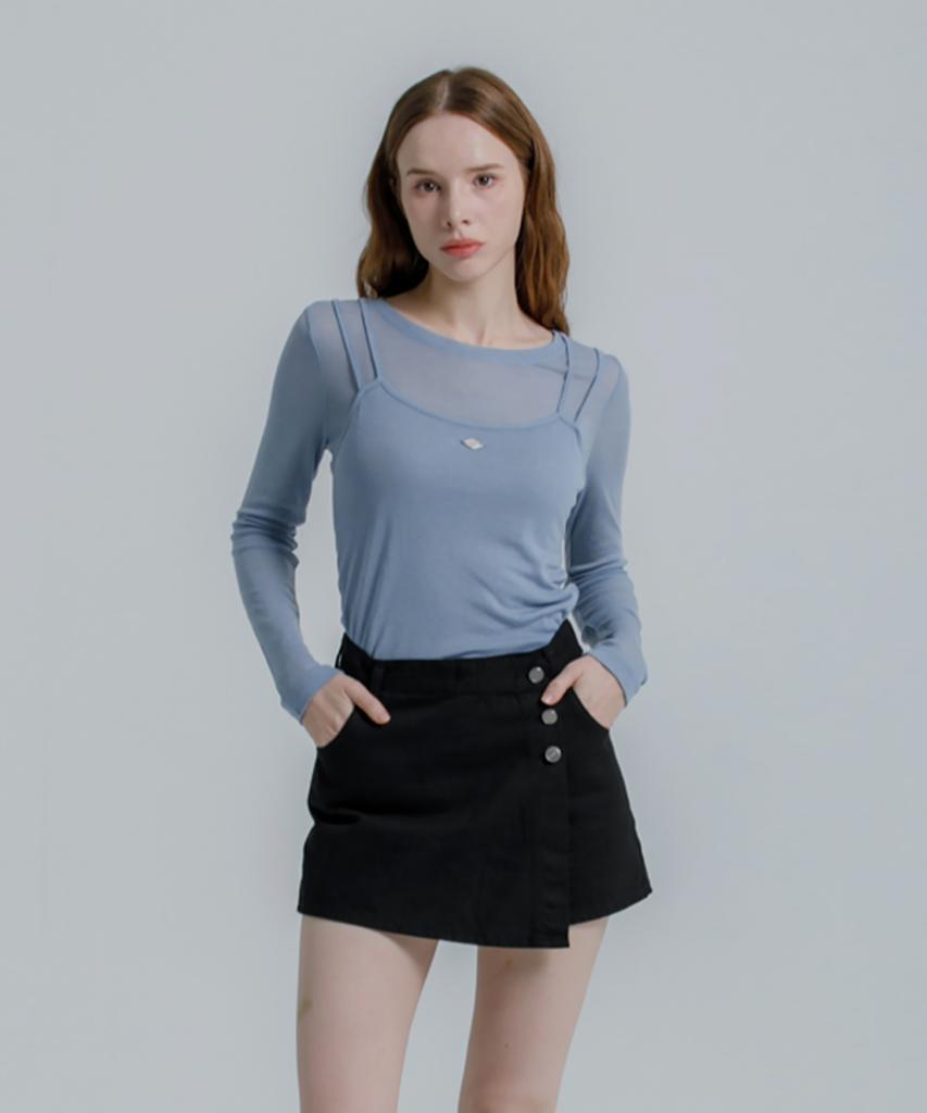 Eilubeu Tencel Layered T-Shirt Aqist002D
