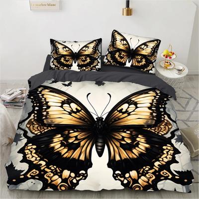 Ensembles de literie de luxe imprimés numériquement en 3D rétro bohème papillon 23 pièces de haute qualité ensemble housse de couette taille Queen King couette