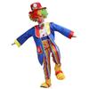 Kids Halloween Clown Costume Striped Jumpsuit Coat Top Hat Bowtie Carnival Performance Outfit