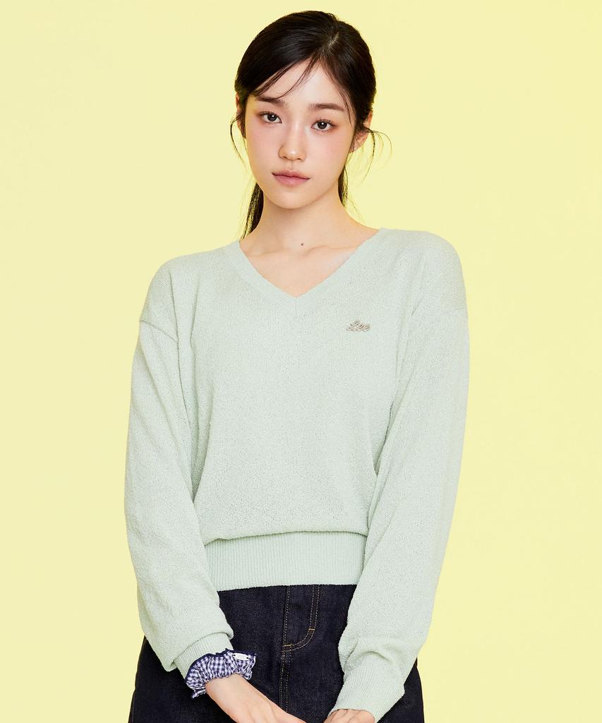 LEE Women'S V-Neck Knit Light Green