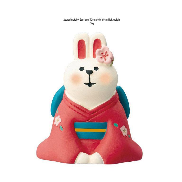 

ZAKKA Japanese Cat & Rabbit Resin Ornament – Trendy DIY Decoration & Handmade Gift