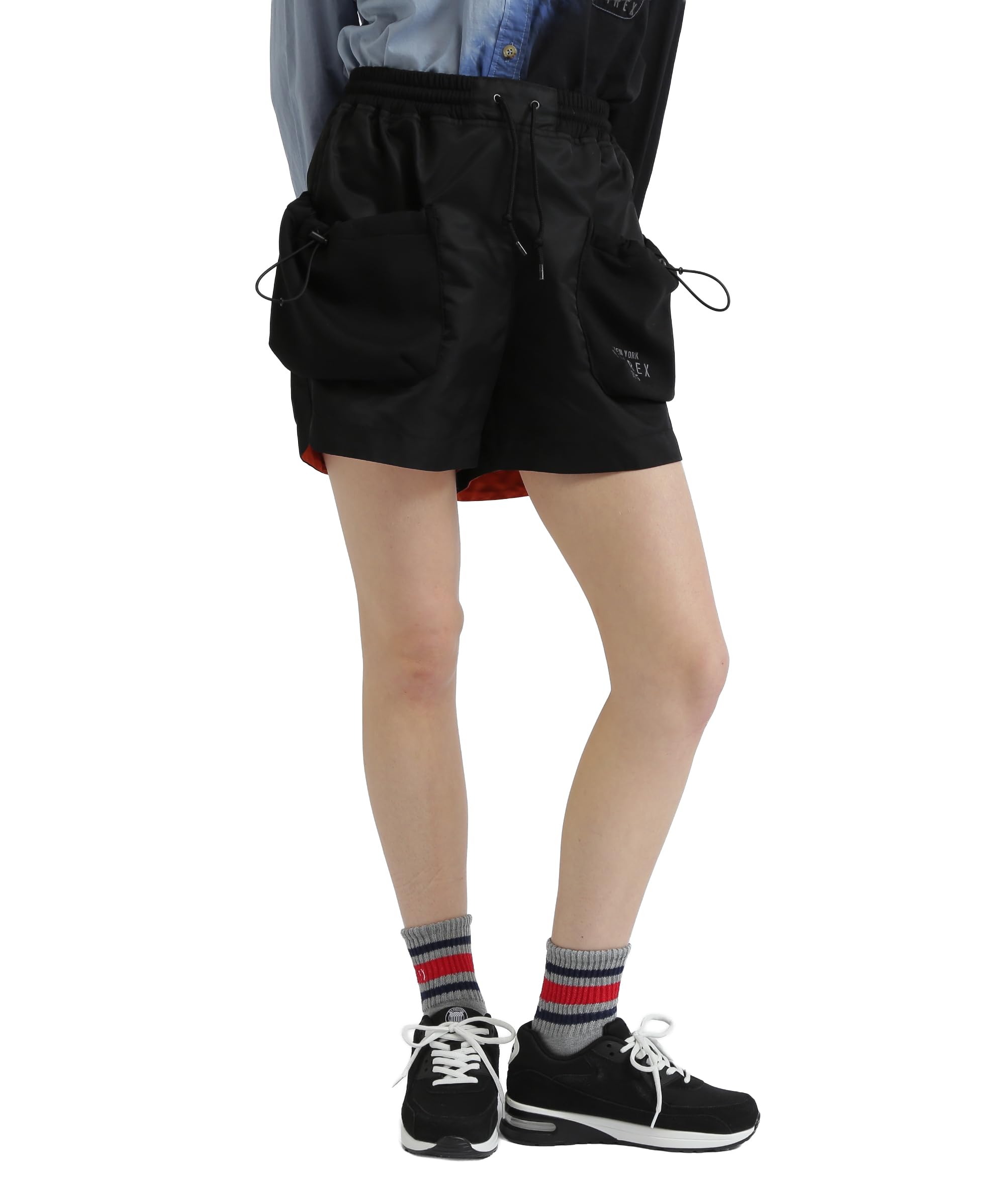 

AVIREX NYLON COMBI SHORT PANTS Women s S 010 black 783-5213601