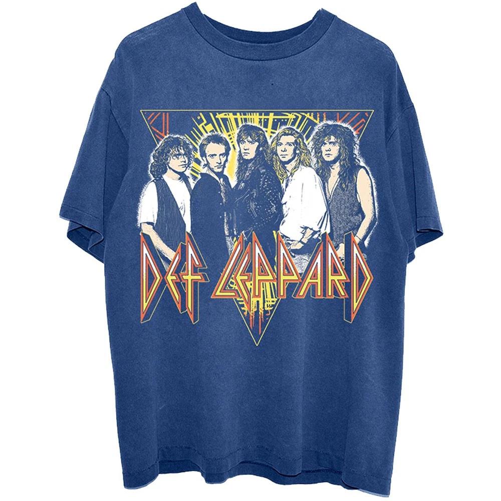 Rock Off officially licensed products Def Leppard Band Photo T Shirt M Blue S