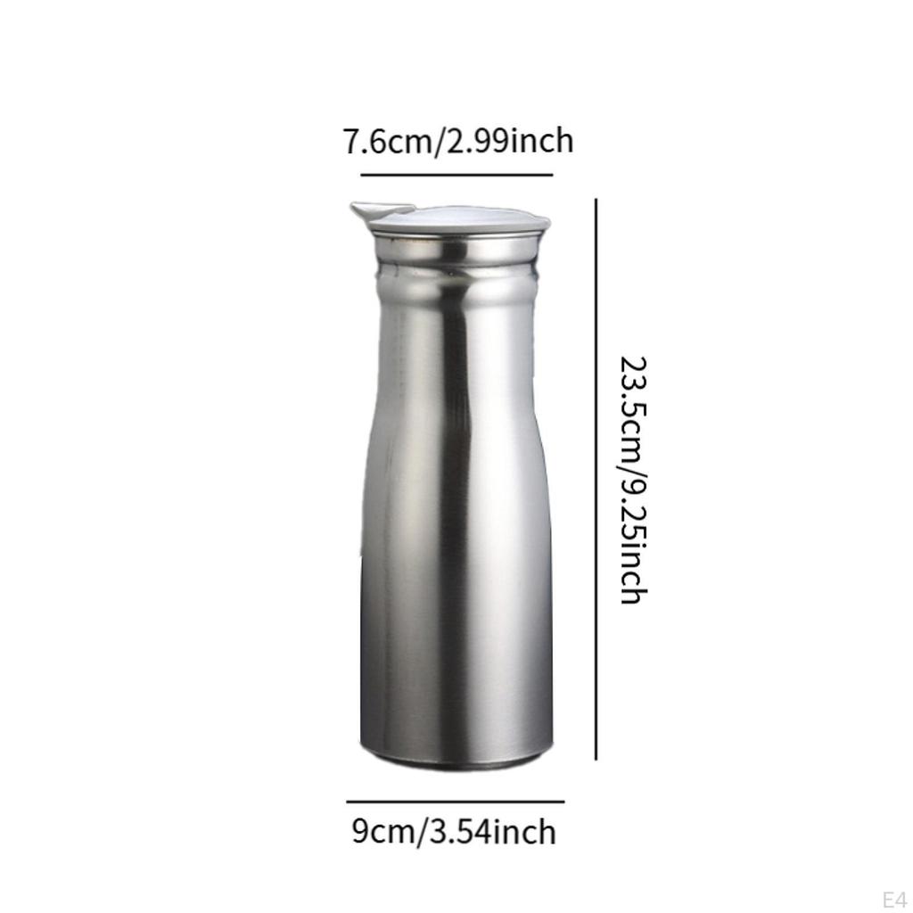 100ml Juice Jug in Stainless Steel with PP Lid Suitable for Restaurants, , and Events
