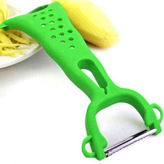 1PC Pelador de Verduras y Frutas de Dos Cuchillas Acero Inoxidable Cortador Julienne Herramienta de Cocina