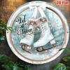 Vintage Winter Ice Skate Wreath Metal Tin Sign Snow Decor Wall Art Home Gift