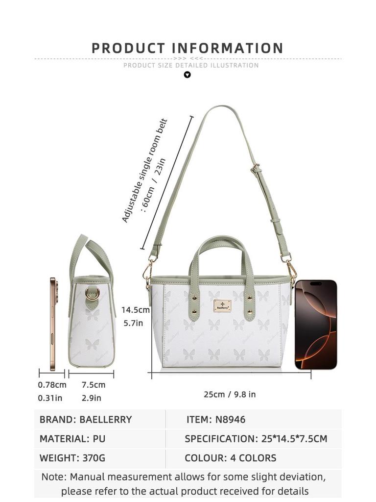 Baellerry Damska Wysokiej Klasy Torebka Tote Koszyk na Warzywa w Stylu Koreańskim Crossbody