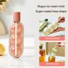2Pcs 2-in-1 Silicone Popsicle Mold with Straw Quick Freezing Triple Balls Ice Ball Maker BPA-Free Summer Cool Water Drinks Bottle Ice Tray for Yogurt