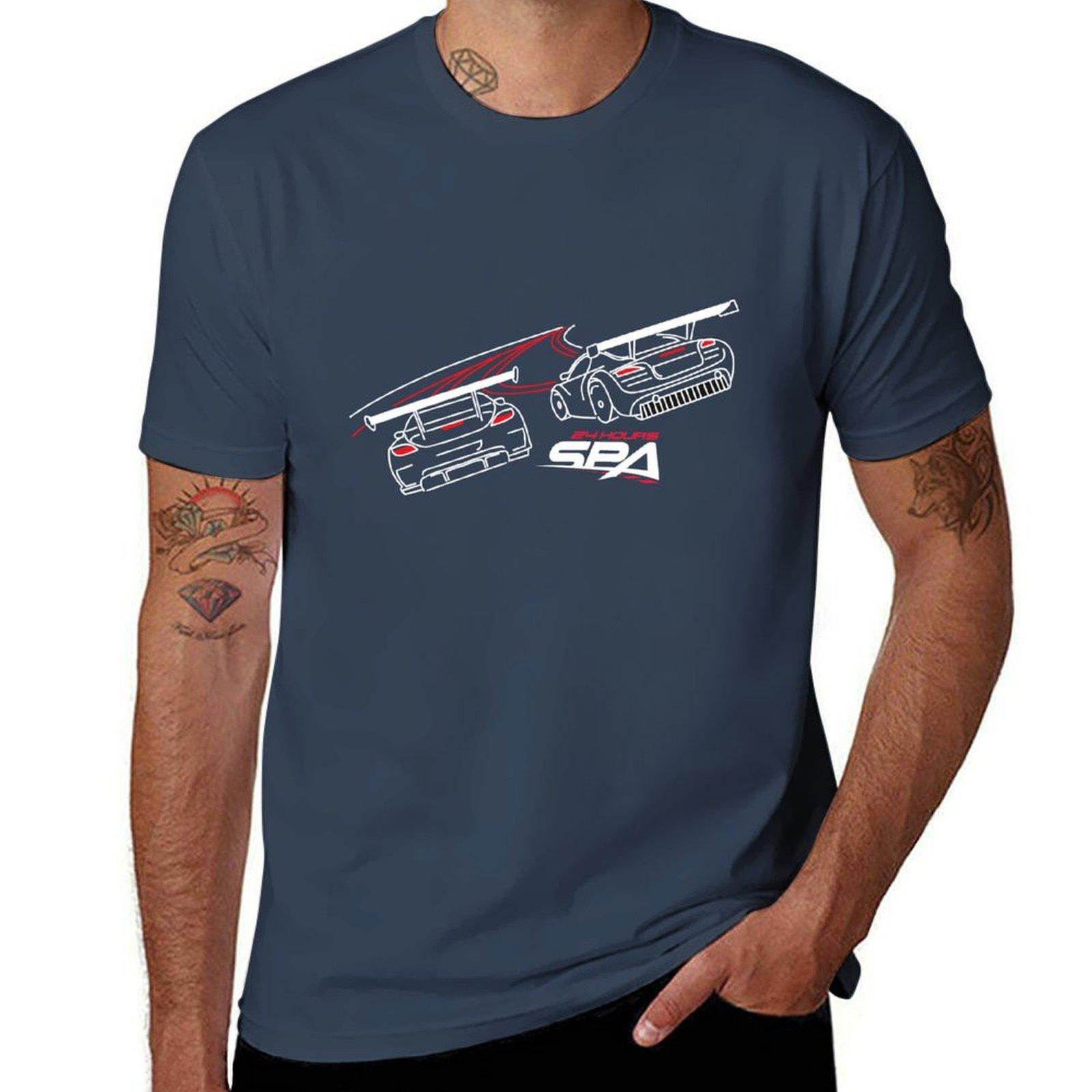 Spa Francorchamps 24 Hour Racing action Cars on Track TShirt Basic Daily Outfit Short Sleeve Tee S