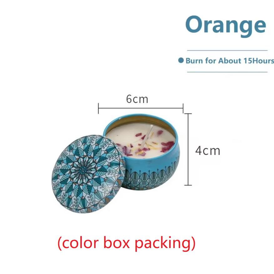 1PCS Vintage Can Candles Soy Wax Flower Fragrance Scented Candle Home Decoration Candle Jars for Wedding Ceremony Birthday Gift