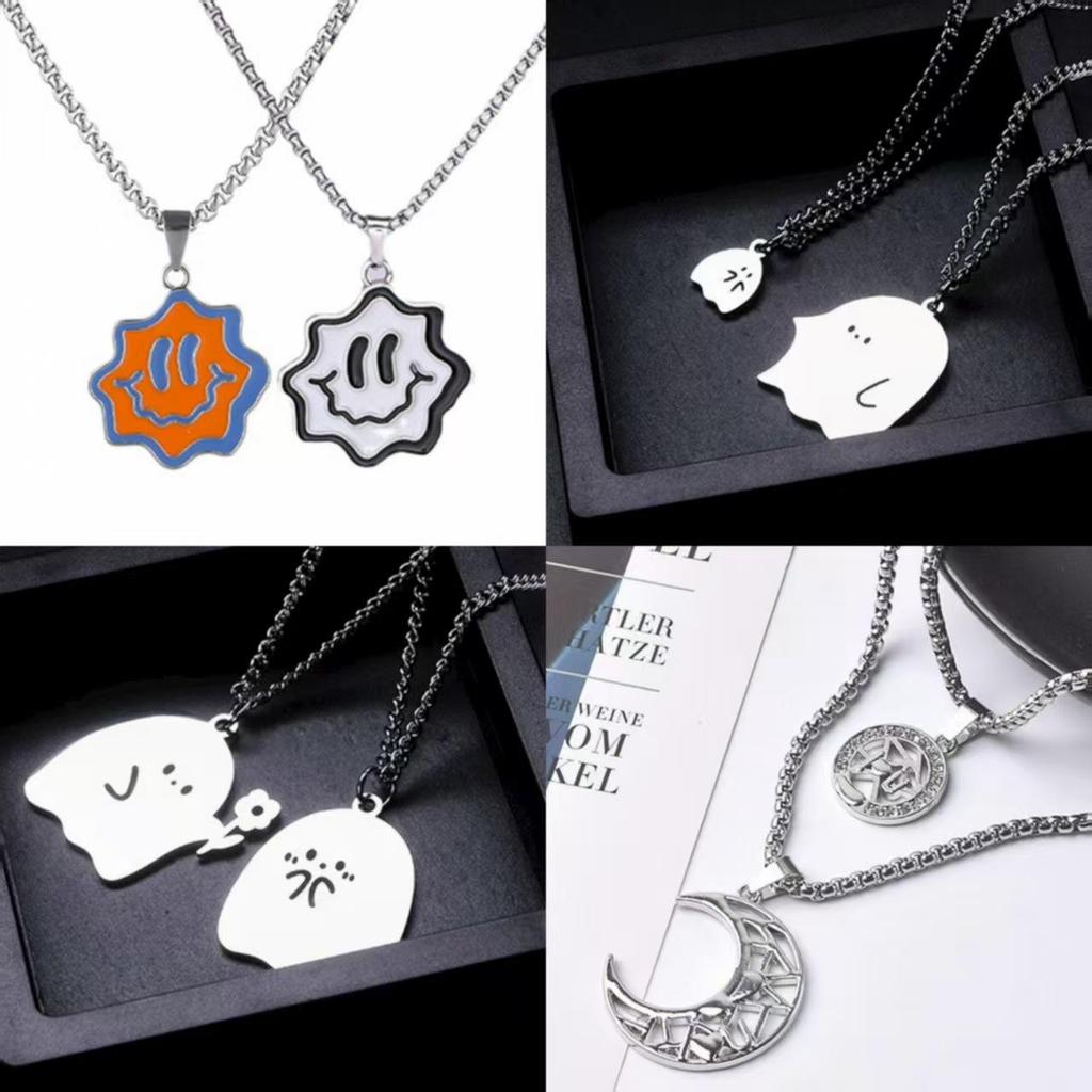 Qianji Love Key Engraved Couple Necklace Set: Creative Fashion Accessory for Partners and Students
