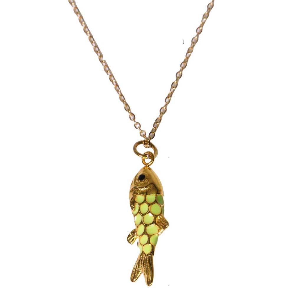 Ocean Style Plated Enamel Fish Choker Movable Brass Colorful Necklace Accessories