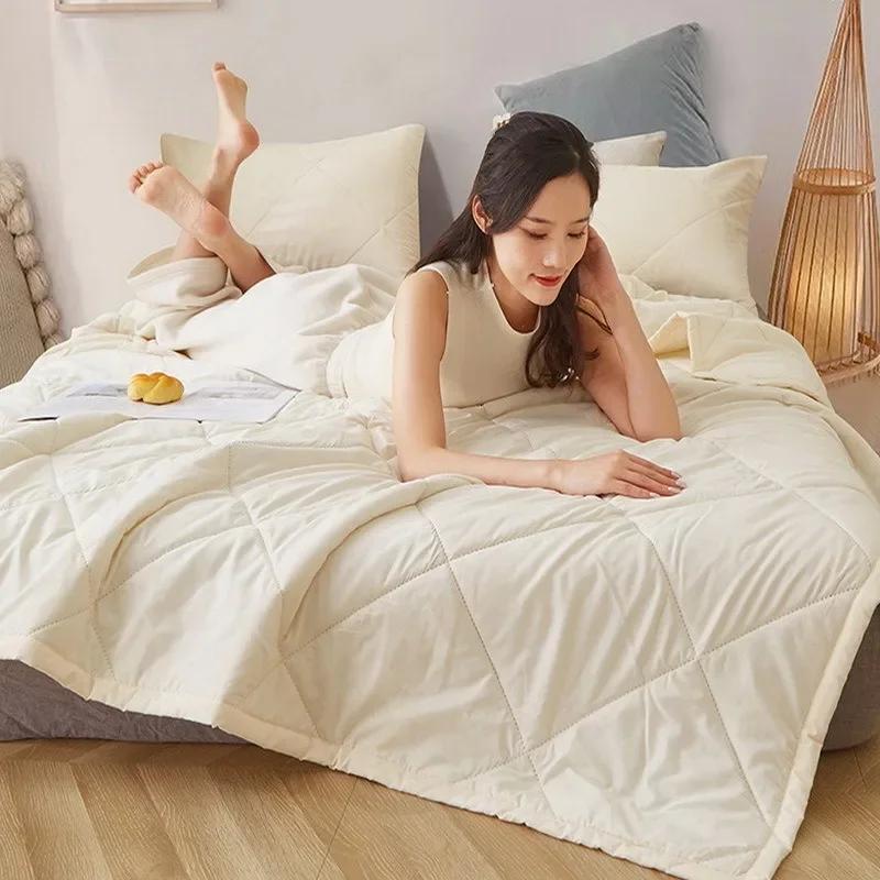 2024 Summer Cotton Quilts Thin Air-conditioning Comforter Soft Breathable Office Nap Blanket Quilted Bed Covers and Bedspreads