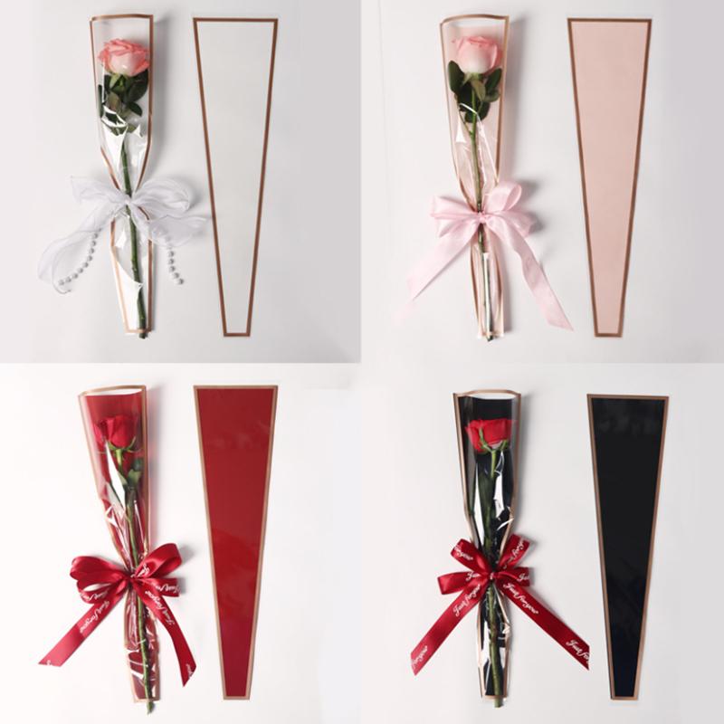 20/30/50Pcs Colorful Flower Wrappers Transparent Bag For Bouquet Flower Wrapper Waterproof Diy Gift Flower Decoration