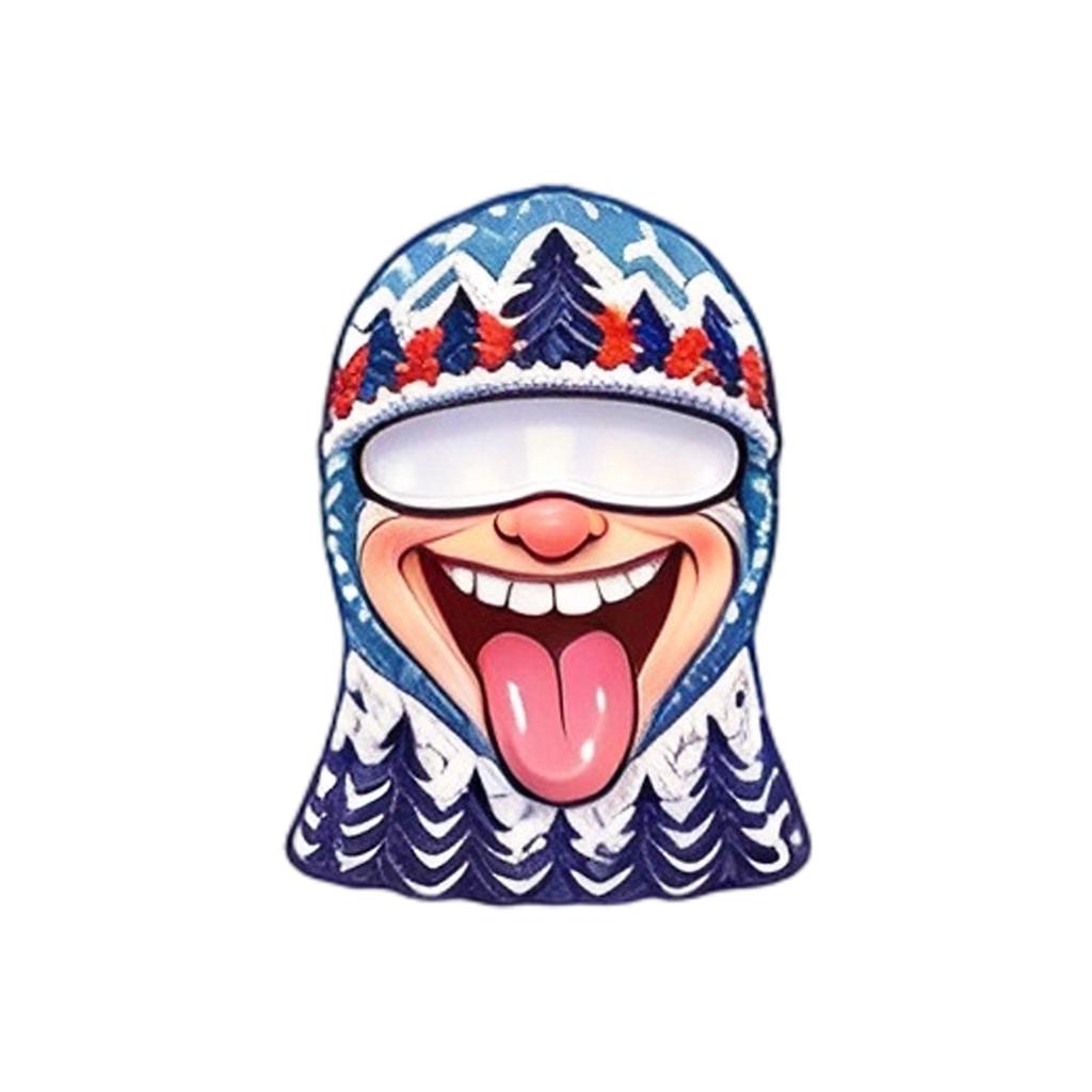 Novelty Old Man Face Ski 3D Full Print Full Face Winter Windproof, Sunglasses Not Included