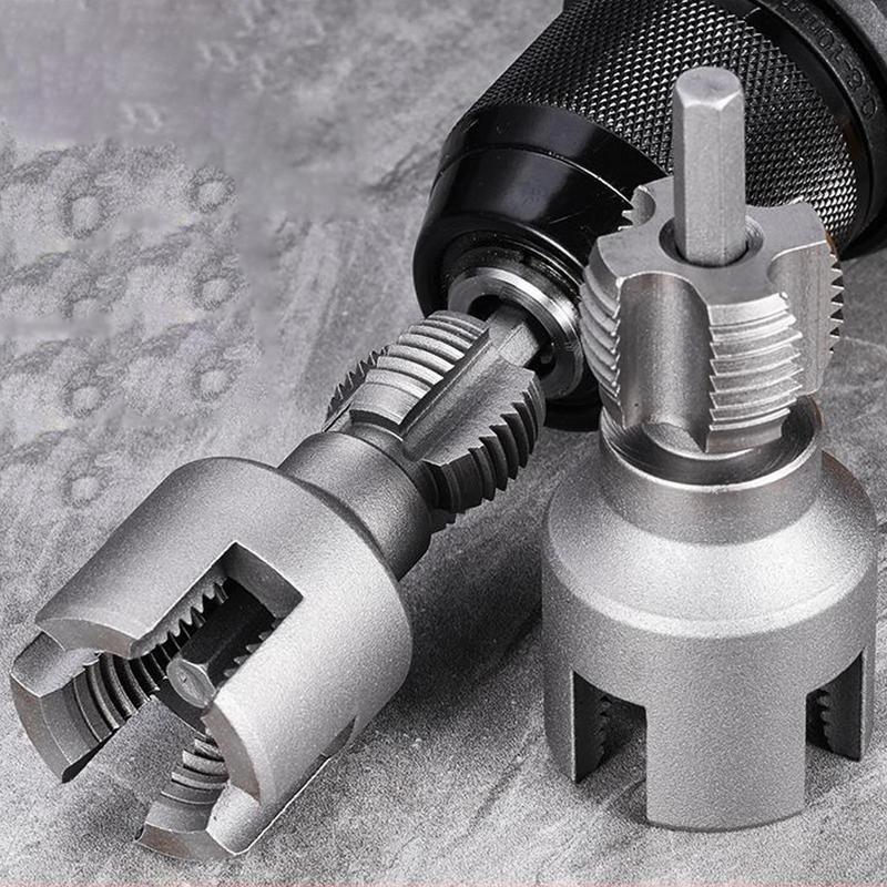 Electric Drill Compatible PVC Pipe Threader Kit PVC Pipe Threader with 2 Dies 1/2" 3/4"  PVC Thread Maker Tool Pipe Threader