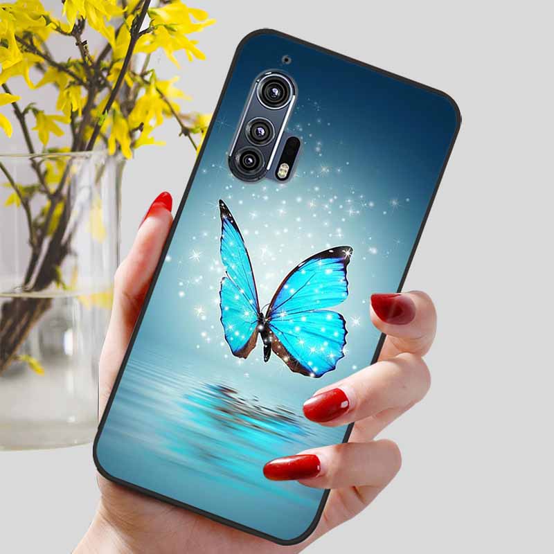 For Moto Edge Plus 2020 Case 6.7'' Flowers Soft TPU Beautiful Phone Cases for Motorola Edge+ 2020 Protect Silicon Bumper Cover