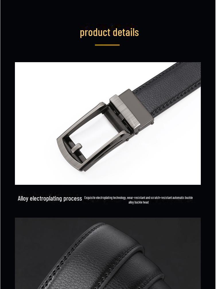 Męski Pasek Wysokiej Jakości z Automatyczną Klamrą - Modny, Prosty i Codzienny Styl