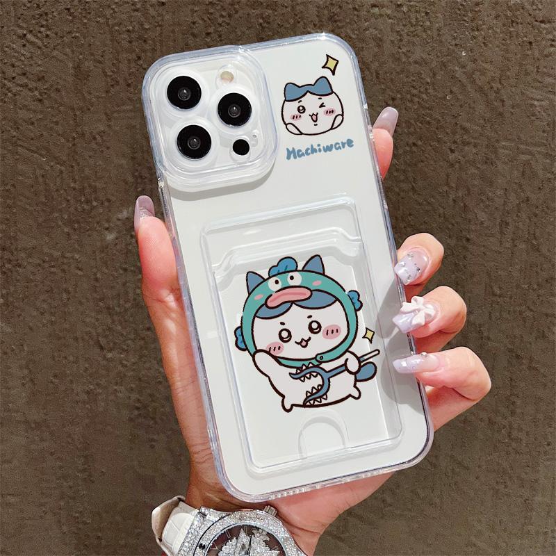 Card Slot Holder Silicone Wallet Pocket Case For Xiaomi Redmi Note 12 13 Reno 12F 13F 14F Samsung S23 S24 S25 Infinix Note 30 Cover Clear Phone Bumper