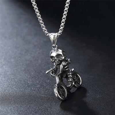 Cartoon Hip Hop Accessories Death Knight Chariot Skull Necklace Motorcycle Pendant Bicycle Accessories