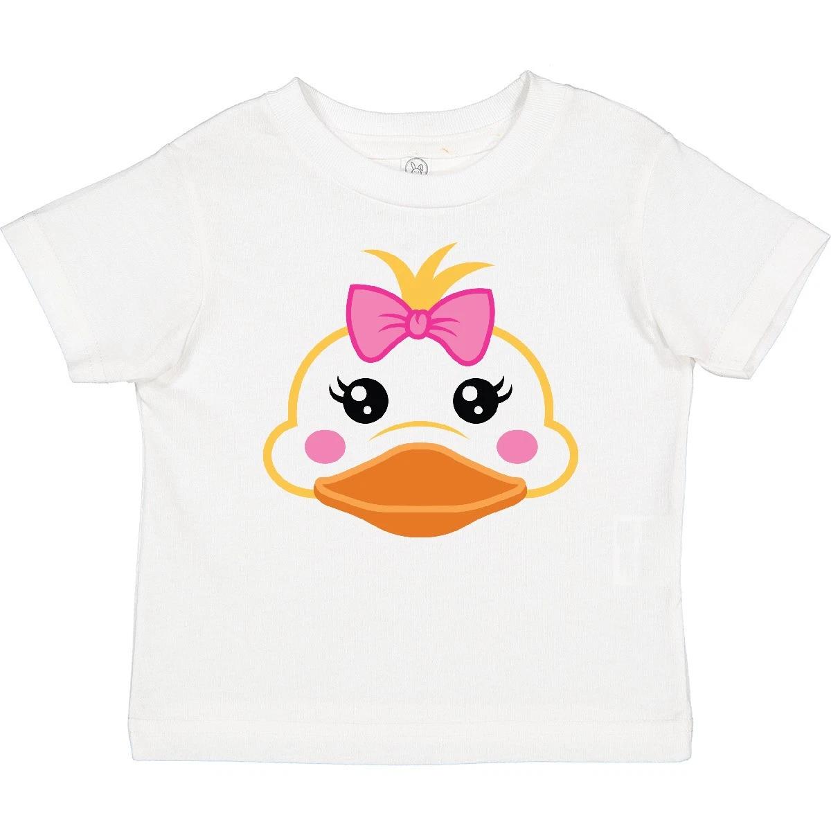 

Inktastic Cute Duck Face With Pink Bow Baby T-Shirt Fun Infant Tees Shower 140