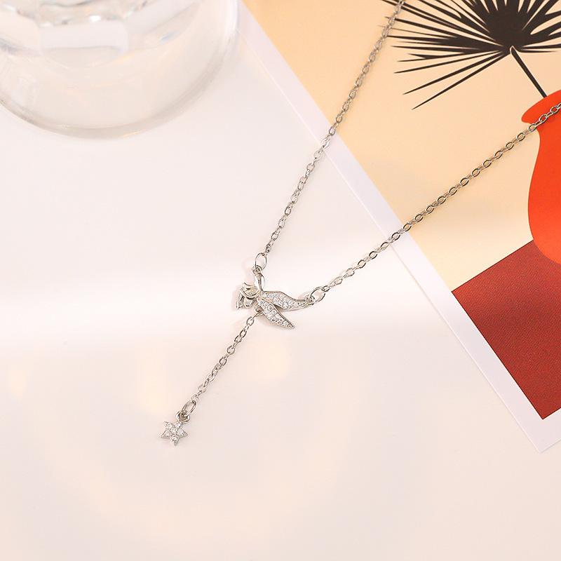 Angel Elf Star Tassel Pendant Necklace - Elegant Light Luxury Clavicle Chain