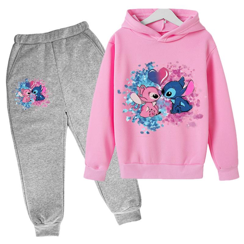 Casual Print Simple Suit Fashion Sweatshirt Loose Clothing Sets Kids Unisex