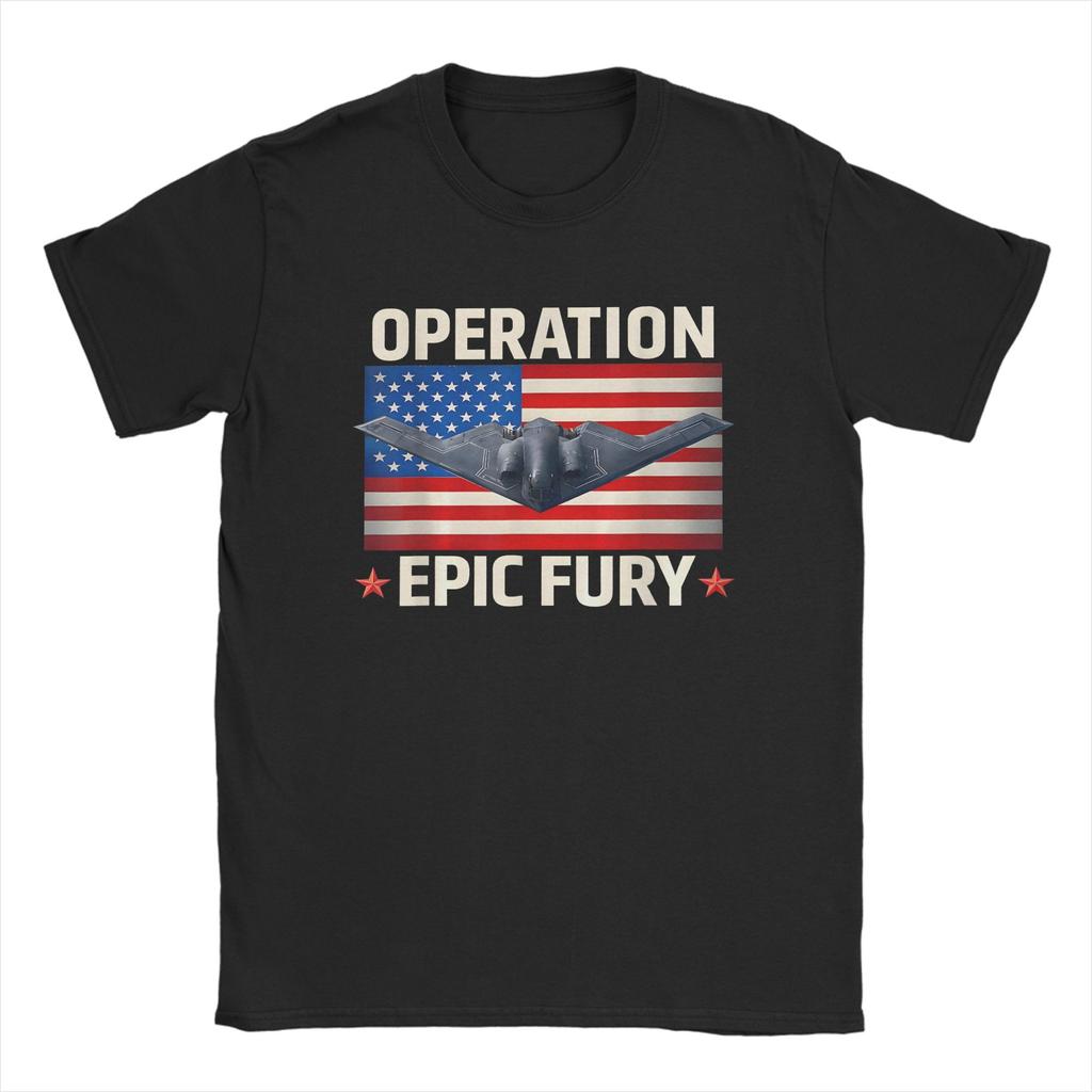 Vintage Operation Epic Fury  TShirts Unisex Crew Neck 100 Cotton T Shirts  Short Sleeve Tees Graphic Clothing
