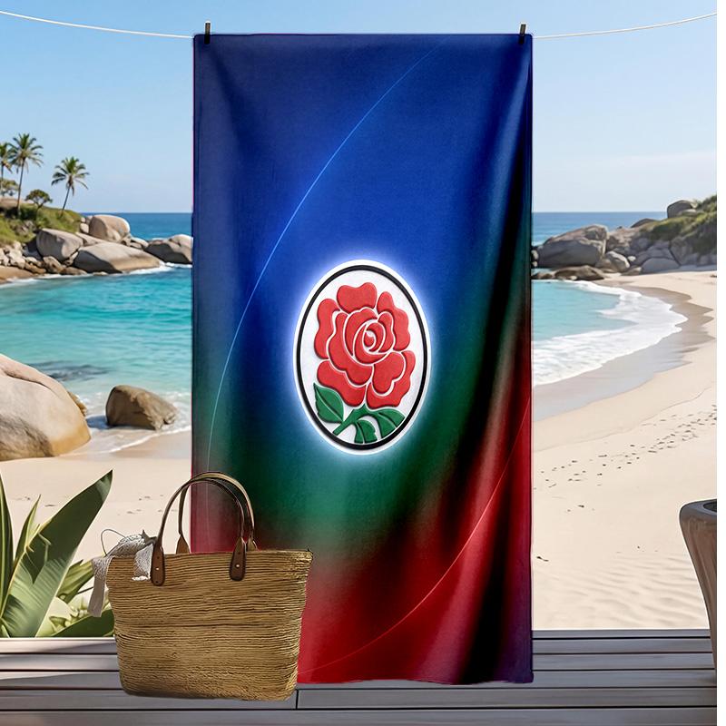 Blackburn Rovers Fußball Print Strandtuch, Großes Weiches Schnelltrocknendes Handtuch für Strand Camping Schwimmen