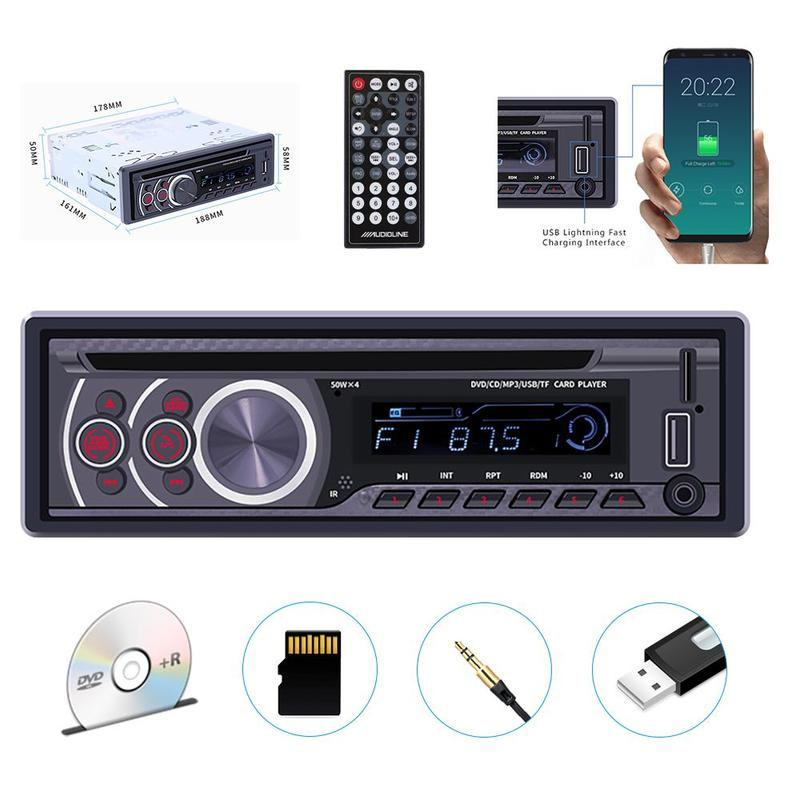 12V CD Player 1 Din Universal Car MP3 Player Autoradio Bluetooth FM Car Multimedia CD VCD DVD AUX USB Car Radio
