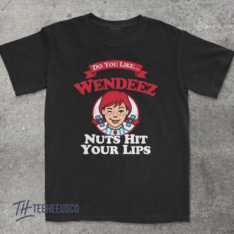 Wendeez Nuts Hit Your Lips Retro Meme Comfort Colors Graphic T-Shirt XL