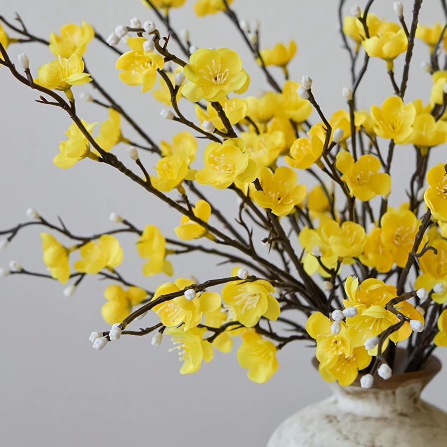 Artificial Plum Branches, Winter Red Wintersweet Plastic Holiday Flowers (Vase No'S Day, New Year, Wedding Hall Decor, Anniversary Decoration, And As