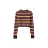 Vintage Style Casual Knit Cardigan Long Sleeve Round Neck Streetwear Top
