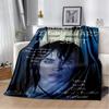 Fashion Billie Eilish Singer Star Flannel Blanket Soft Warm Throw Blanket for Bedroom Living Room Bed Travel Camping Picnic Gift
