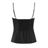 Chic French Lace-Trimmed Waist-Cinching Strapless Camisole for Women