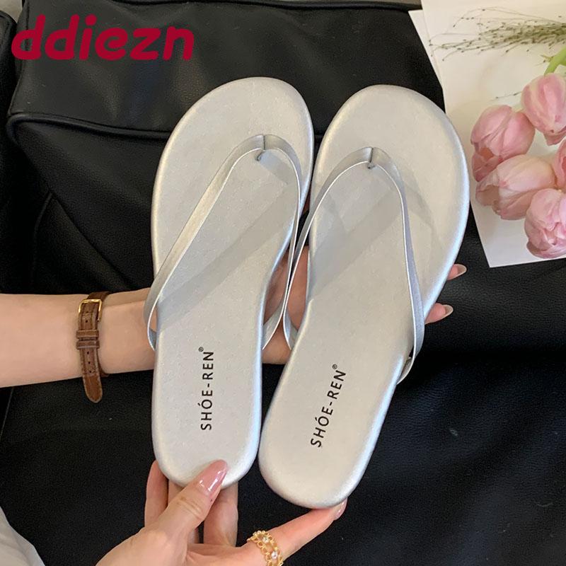 Fashion Fashion Round Toe Ladies Flats Slippers Shoes Summer Beach Flip flops Women Flats Slippers Female Slides Sandals Shoes