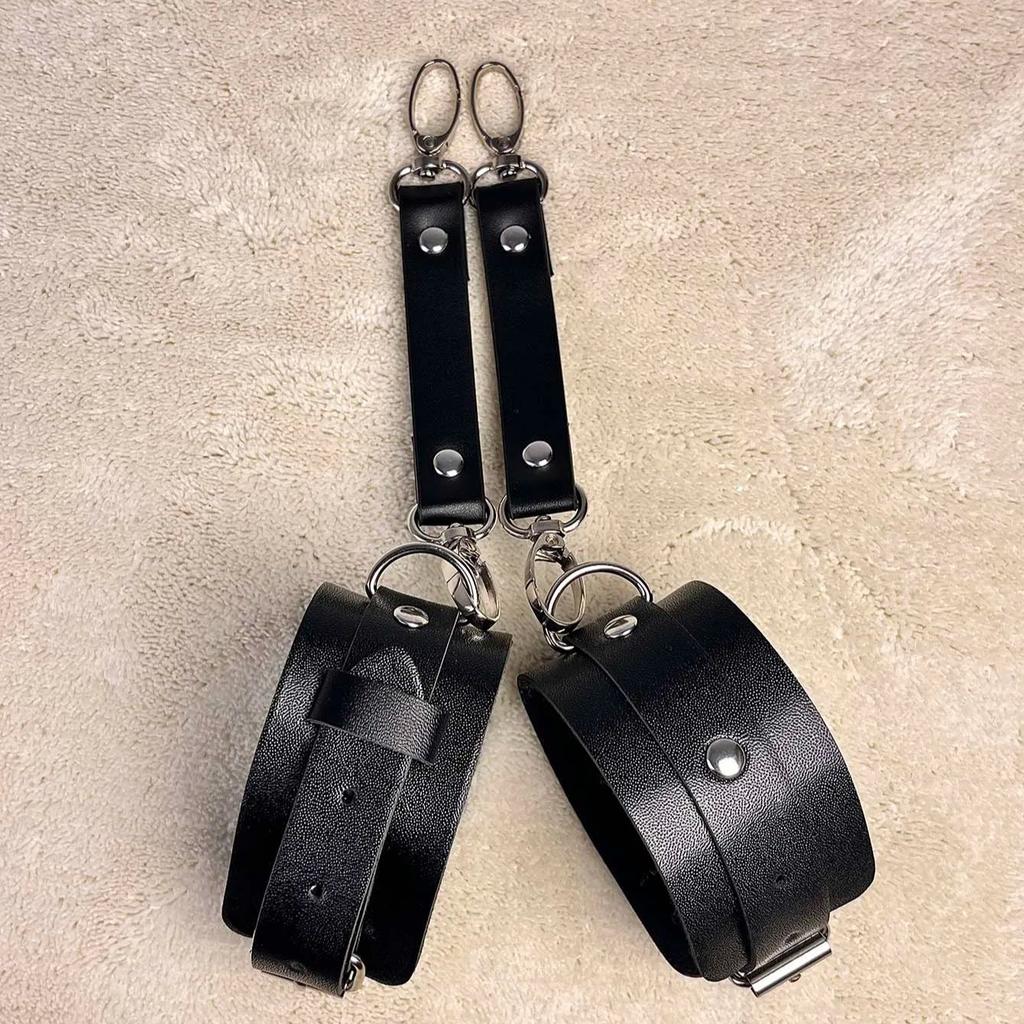 3Pcs Women'S Fashion Black Leather Straps Adjustable Sexy Adult Sex Accessories Punk Festival Party Accessories