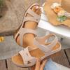 Fashion Hook Loop Platform Sandals Women Summer Fahsion Cross Strap Wedge Sandals Woman 2025 Light Med Heels Non-Slip Beach Sandalias