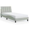 Vidaxl Bed Frame With LED Lighting, Light Gray, 80X200 Cm, Velvet
