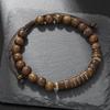 Vintage Handmade Beaded Skull Bracelet For Men Wooden Coconut Shell Beaded Bracelet Jewelry