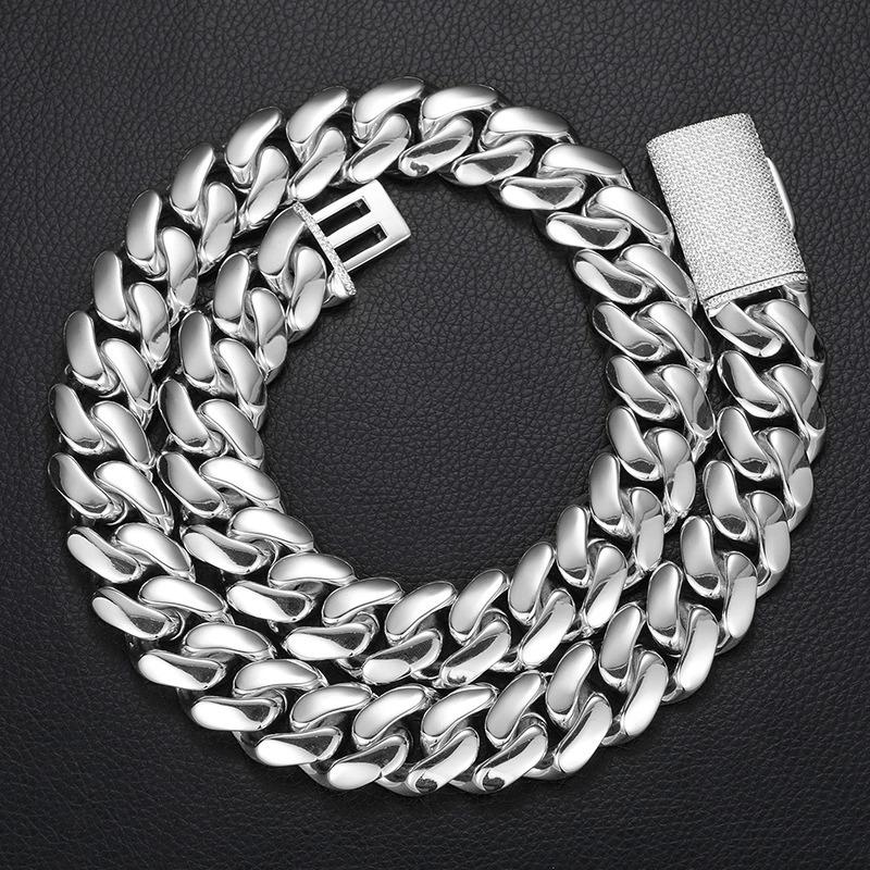 Europäische vergoldete Zirkon Cuban Link Halskette (10mm-22mm) - Trendiger Hip Hop Schmuck.