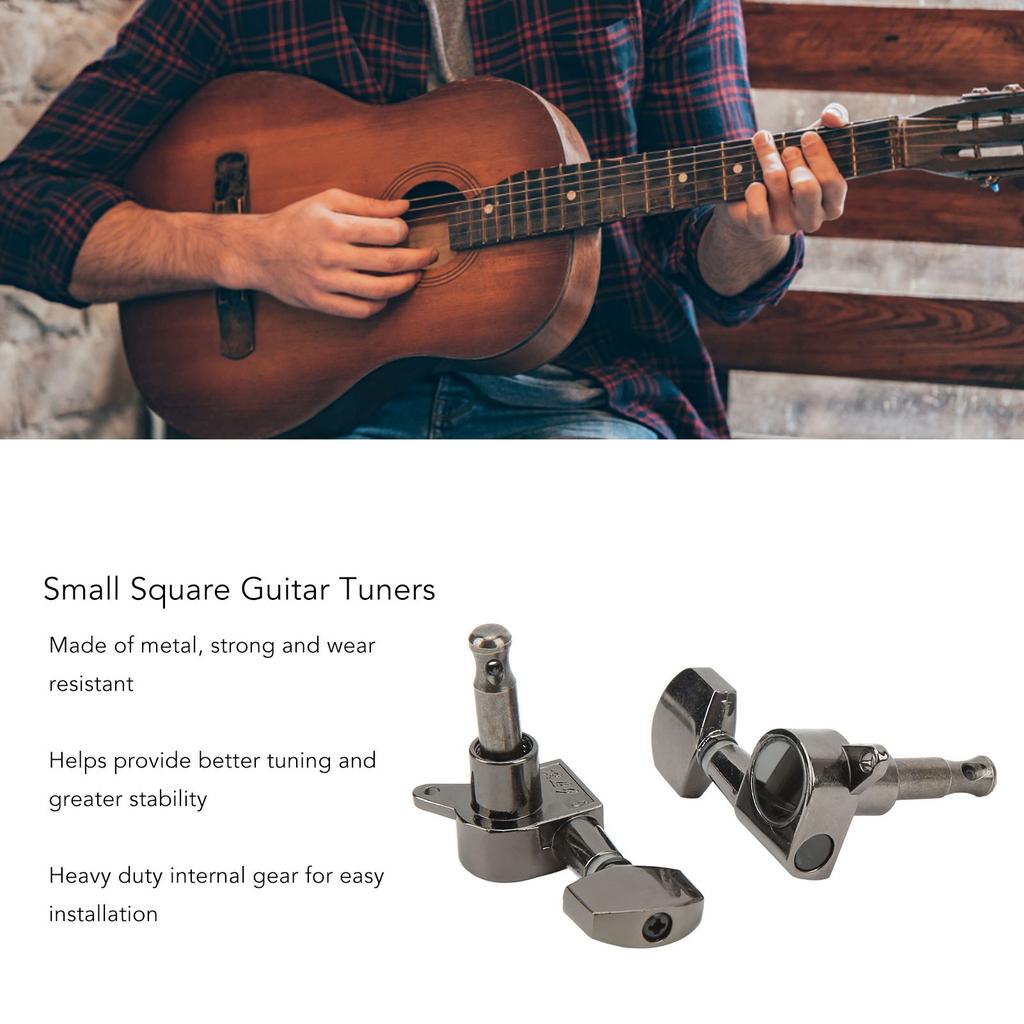 Small     Enclosed Locking Tuners 3L 3R Metal String Tuning Pegs Guitar Accessories