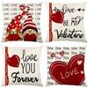 New Valentine's Day Printed Pillow Cover Couple Home Sofa Cushion Cover Living Room Bedroom Cushion Pillow