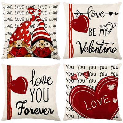 New Valentine's Day Printed Pillow Cover Couple Home Sofa Cushion Cover Living Room Bedroom Cushion Pillow
