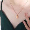 Zircon Geometry Pendant Necklace For Women Ins Korean Style Simple Gold Color Titanium Steel Neck Chain Fashion Jewelry Gifts