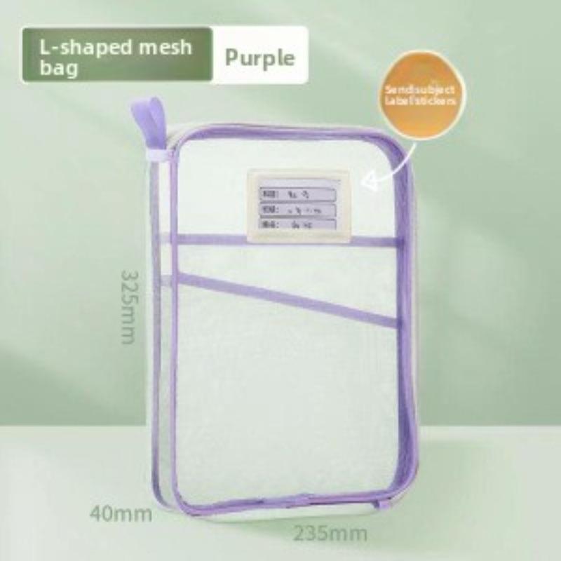 

Сумка-папка, на молнии, предмет L, большая сумка для книг, сумка экзаменационного типа, для переноски, для классификации, ручная, студенческая, прозрачная открытая сетка фиолетовый