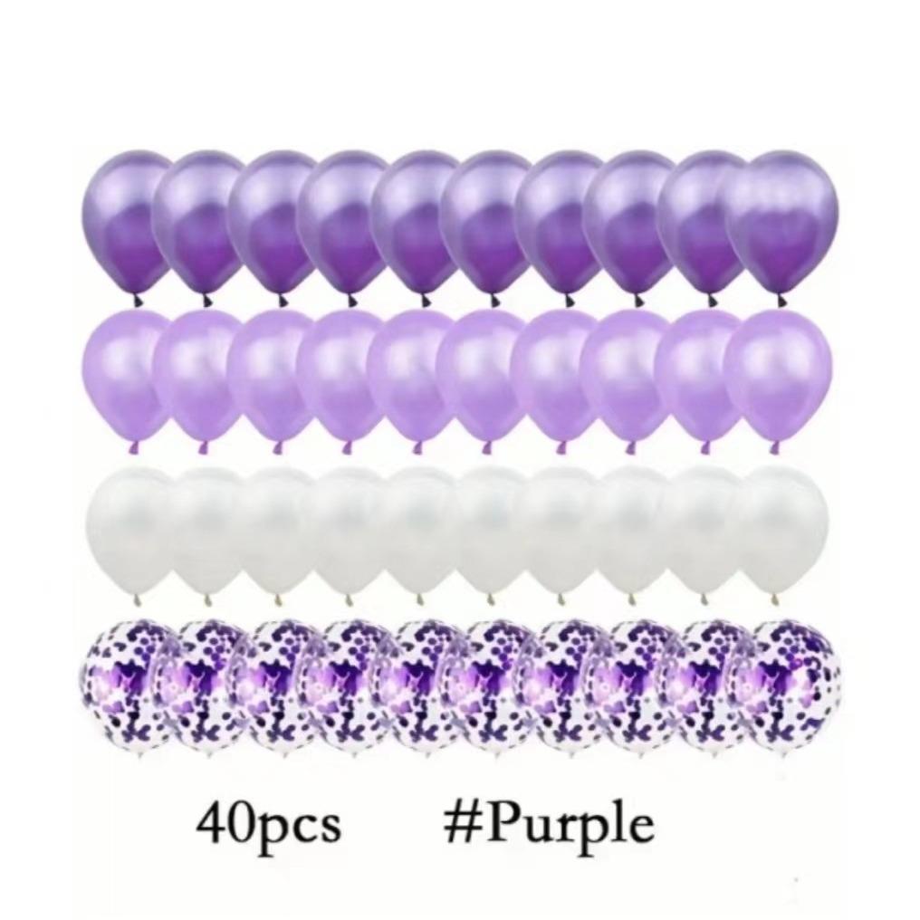 40PCS/set Pearl Glitter Balloons Birthday Set Party Decoration Decoration Balloons Colorful Balloons Wedding Party Balloons 2set